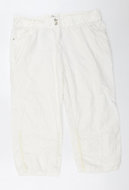 Womens UK Size 36 in Preworn Regular Fit Cropped White Trousers