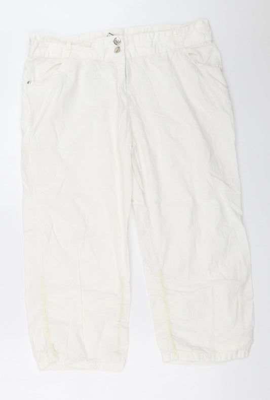 Womens UK Size 36 in Preworn Regular Fit Cropped White Trousers