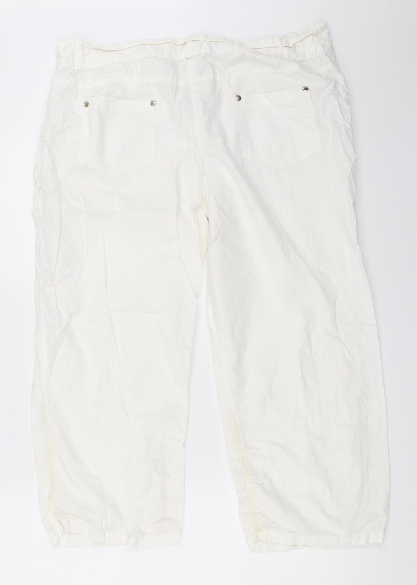 Womens UK Size 36 in Preworn Regular Fit Cropped White Trousers