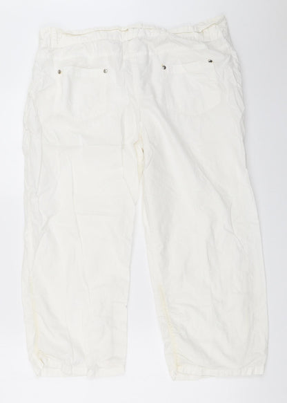 Womens UK Size 36 in Preworn Regular Fit Cropped White Trousers