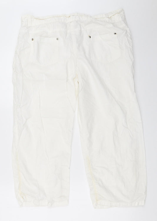 Womens UK Size 36 in Preworn Regular Fit Cropped White Trousers