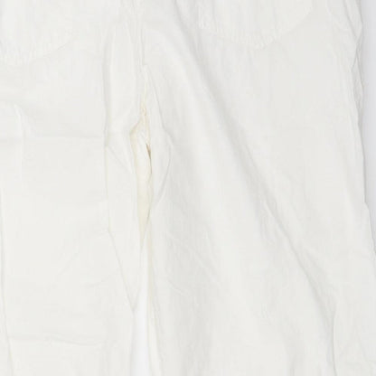 Womens UK Size 36 in Preworn Regular Fit Cropped White Trousers
