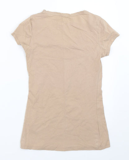 Atmosphere Womens Beige   Basic T-Shirt Size 6