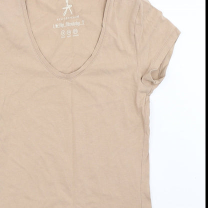Atmosphere Womens Beige   Basic T-Shirt Size 6