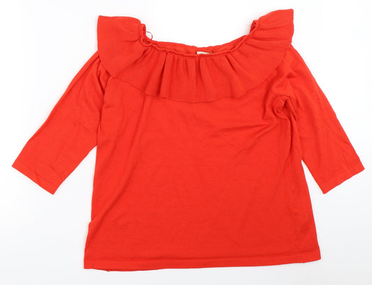 Womens UK Size 18 Papaya Red Pullover Jumper