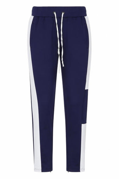 Front view of Night Addict women’s blue sweatpants, size M, 31-inch leg