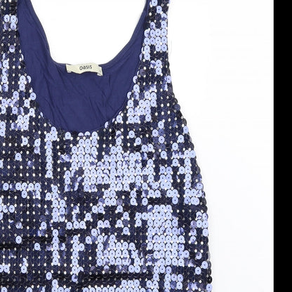 Womens UK Size S Oasis Blue Basic Blouse