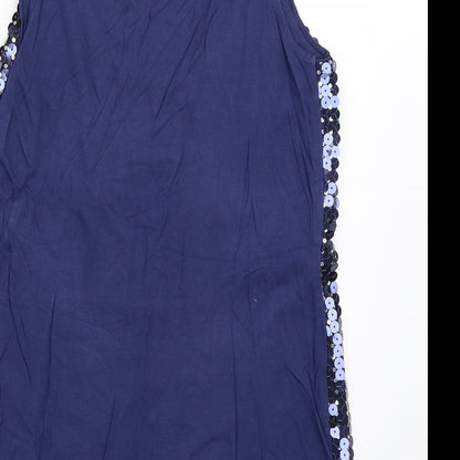 Womens UK Size S Oasis Blue Basic Blouse