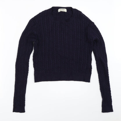 Womens UK Size M Pull&Bear Blue Pullover Jumper