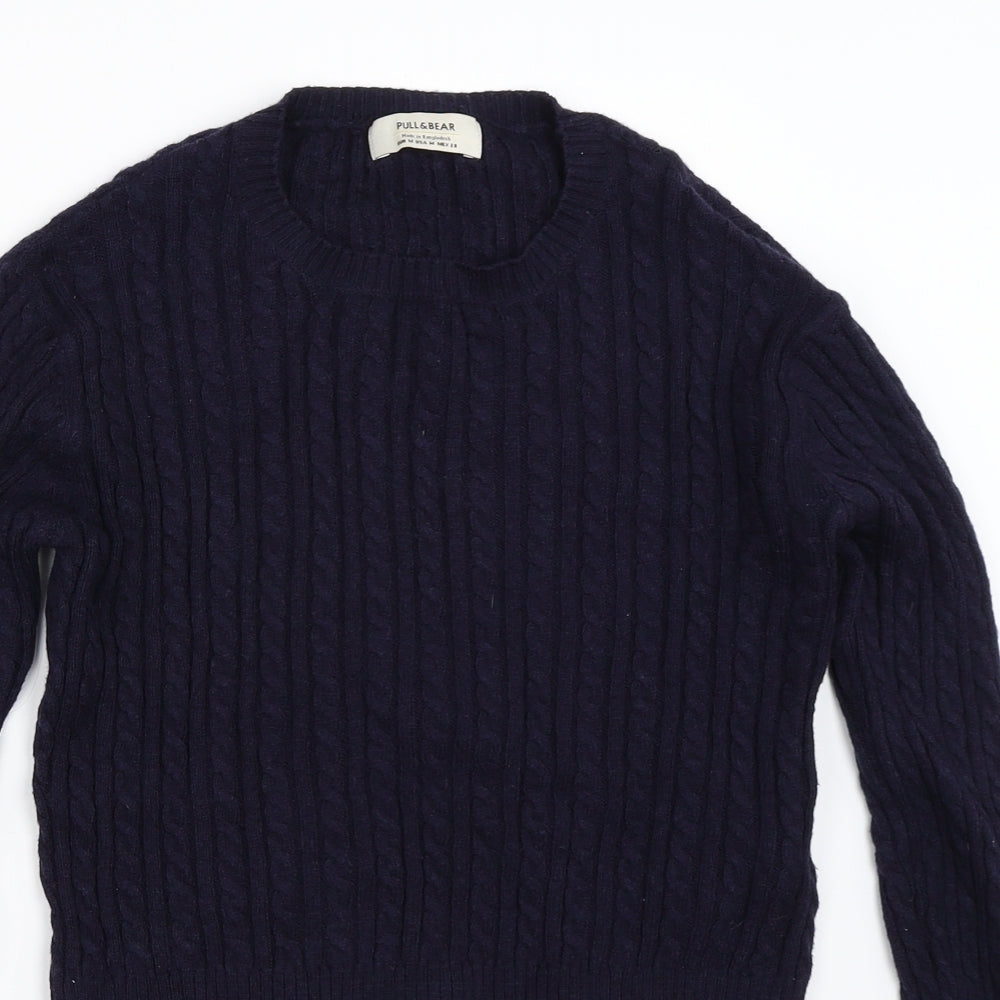 Womens UK Size M Pull&Bear Blue Pullover Jumper