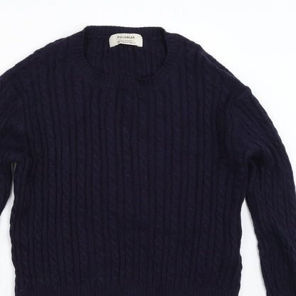 Womens UK Size M Pull&Bear Blue Pullover Jumper