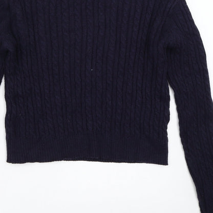 Womens UK Size M Pull&Bear Blue Pullover Jumper