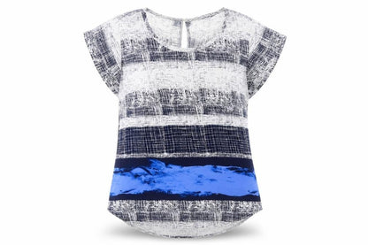 Front view of ava christine women’s multicoloured geometric basic blouse, size M