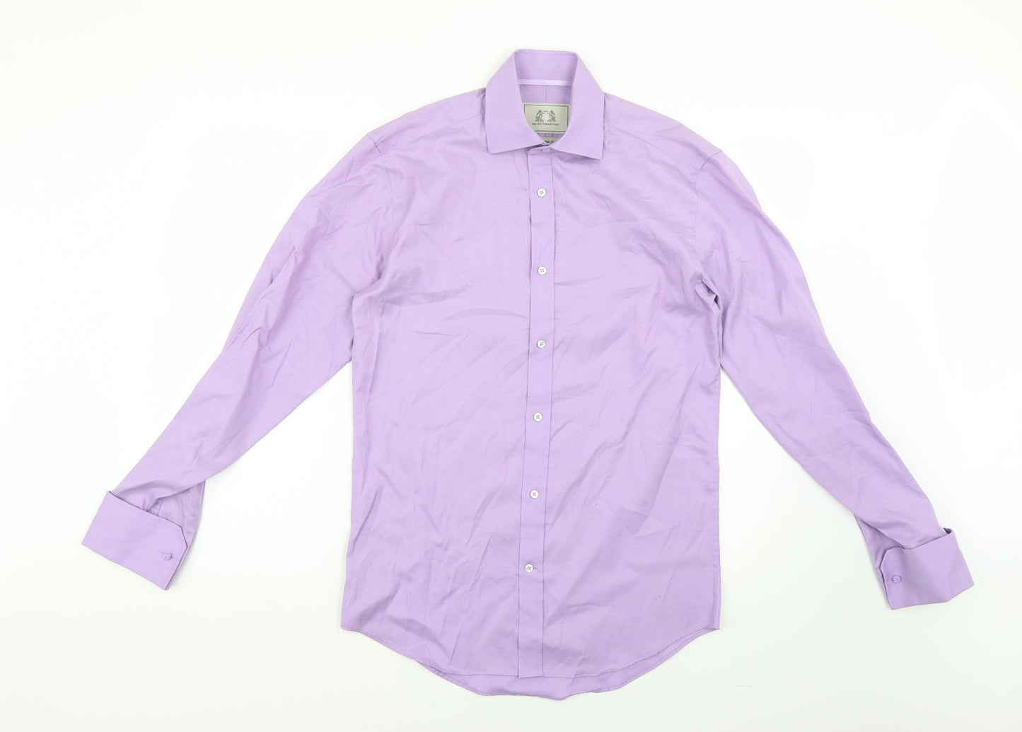 the city collection Mens Purple    Dress Shirt Size 37