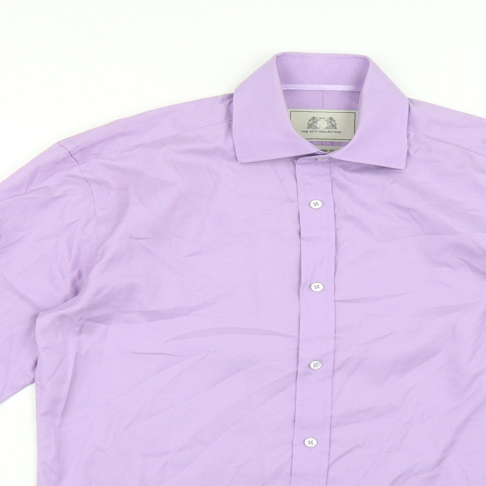 the city collection Mens Purple    Dress Shirt Size 37