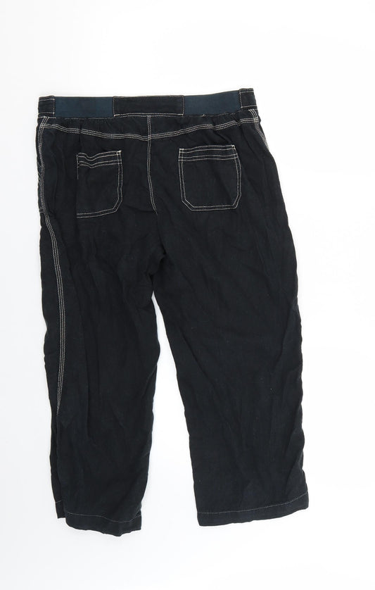 Womens UK Size 12 BHS Regular Fit Cropped Blue Trousers