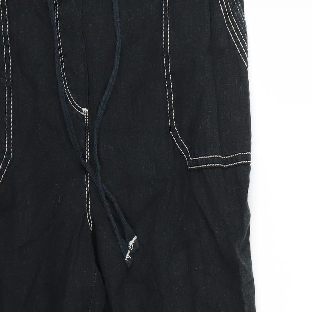 Womens UK Size 12 BHS Regular Fit Cropped Blue Trousers