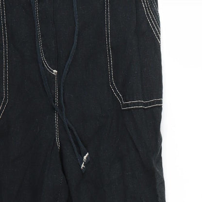 Womens UK Size 12 BHS Regular Fit Cropped Blue Trousers