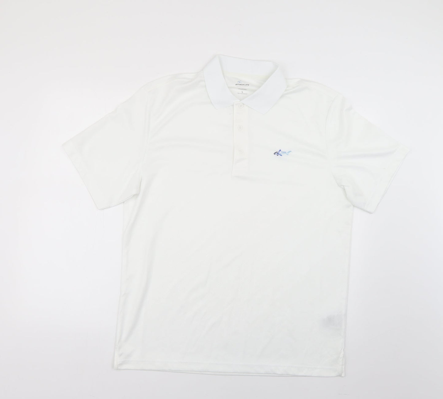 attack life Mens White    Polo Size L