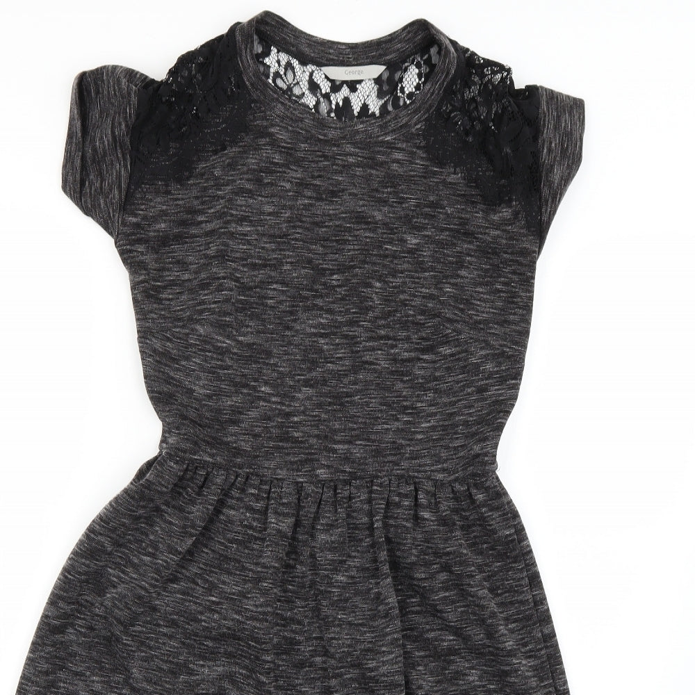 George Womens Grey   Fit & Flare  Size 8