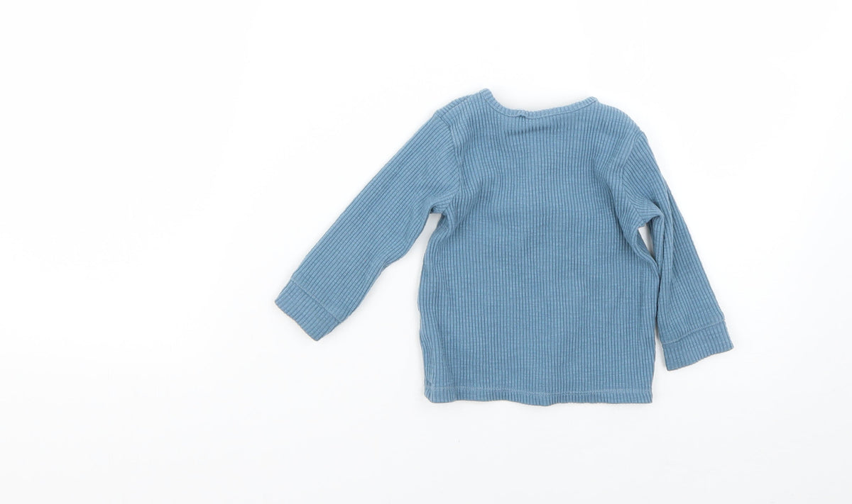 Additional front view of George Baby Blue Basic T-Shirt, size 6-9, Months