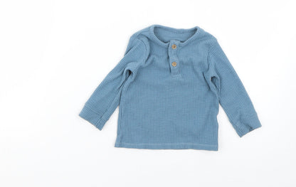 Back view of George Baby Blue Basic T-Shirt, size 6-9, Months