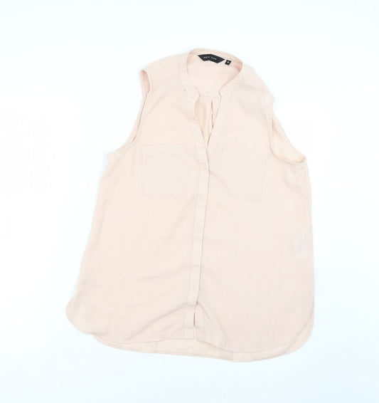 Womens UK Size 8 New Look Pink Basic Blouse