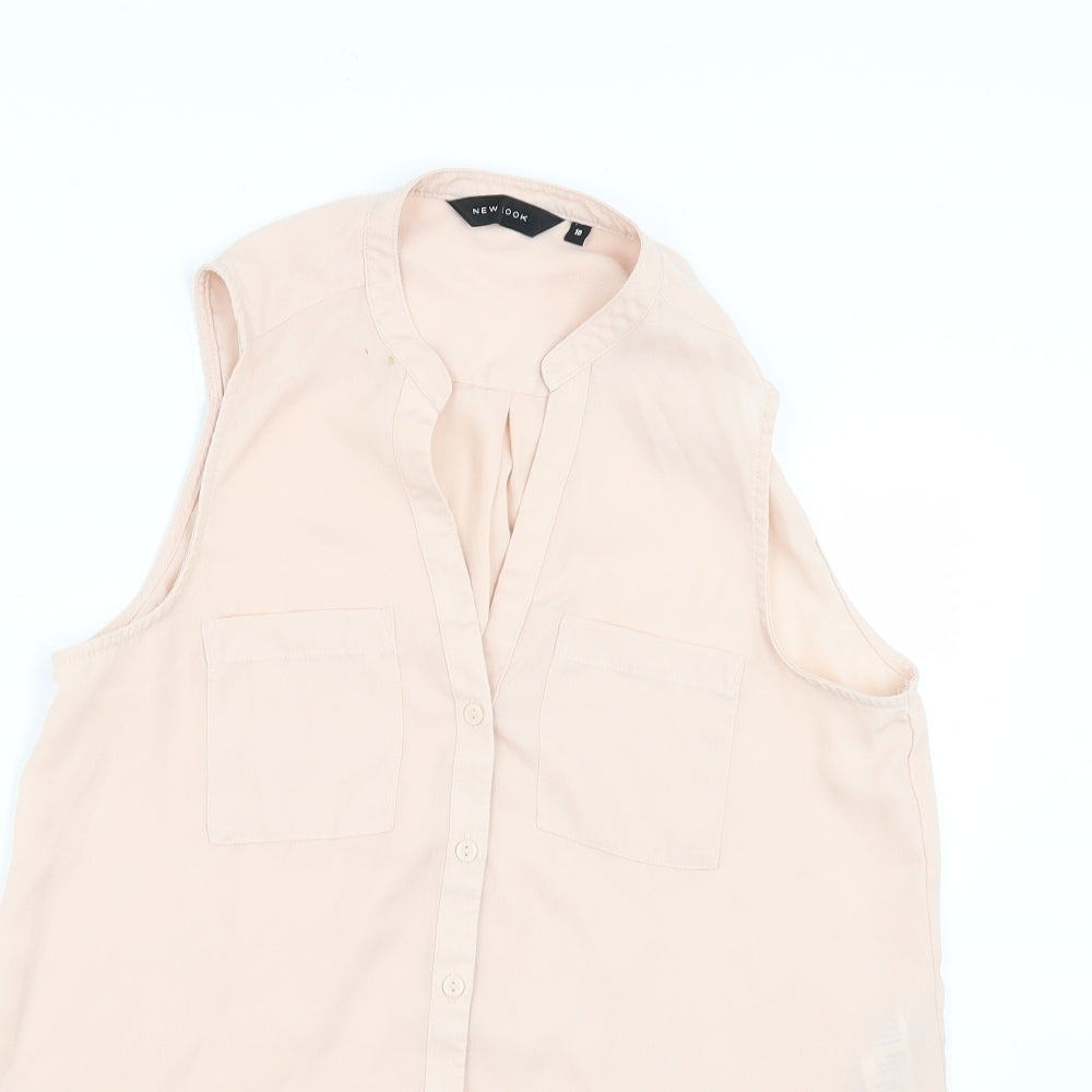 Womens UK Size 8 New Look Pink Basic Blouse