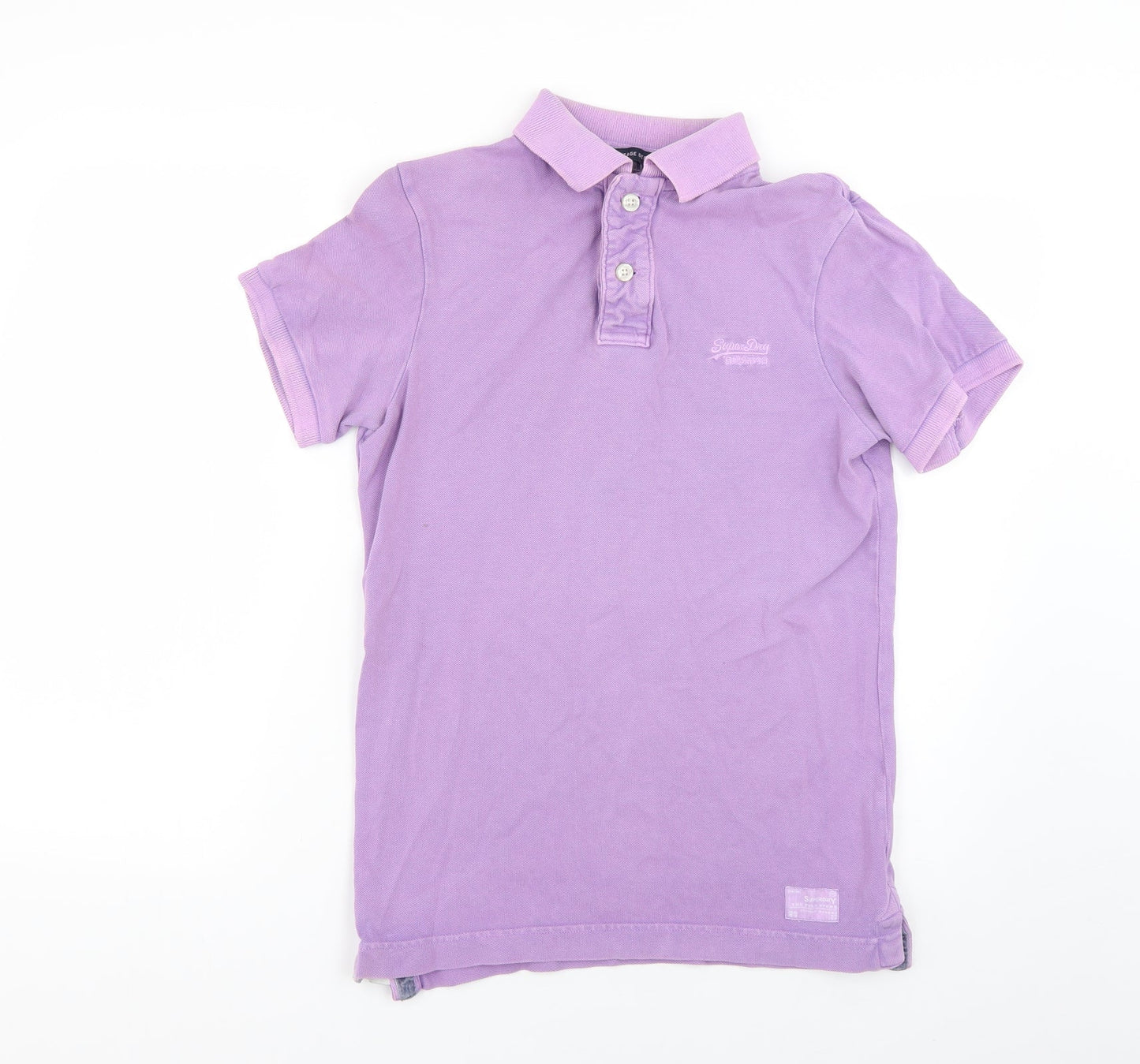 Mens UK Size S vintage destroyed 100% Cotton Polo Shirt