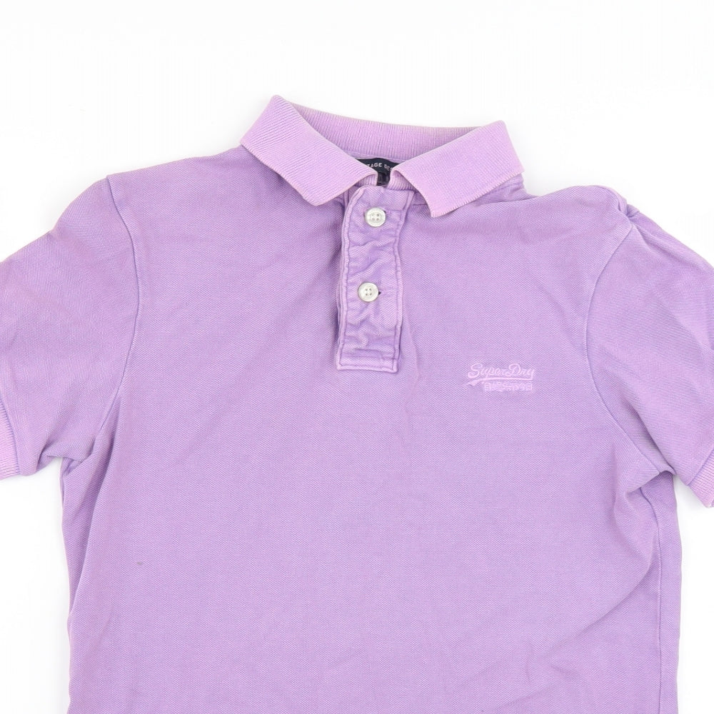 Mens UK Size S vintage destroyed 100% Cotton Polo Shirt