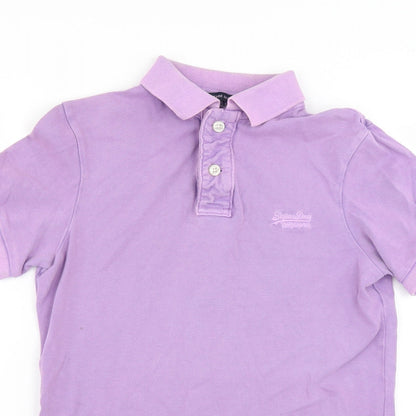 Mens UK Size S vintage destroyed 100% Cotton Polo Shirt