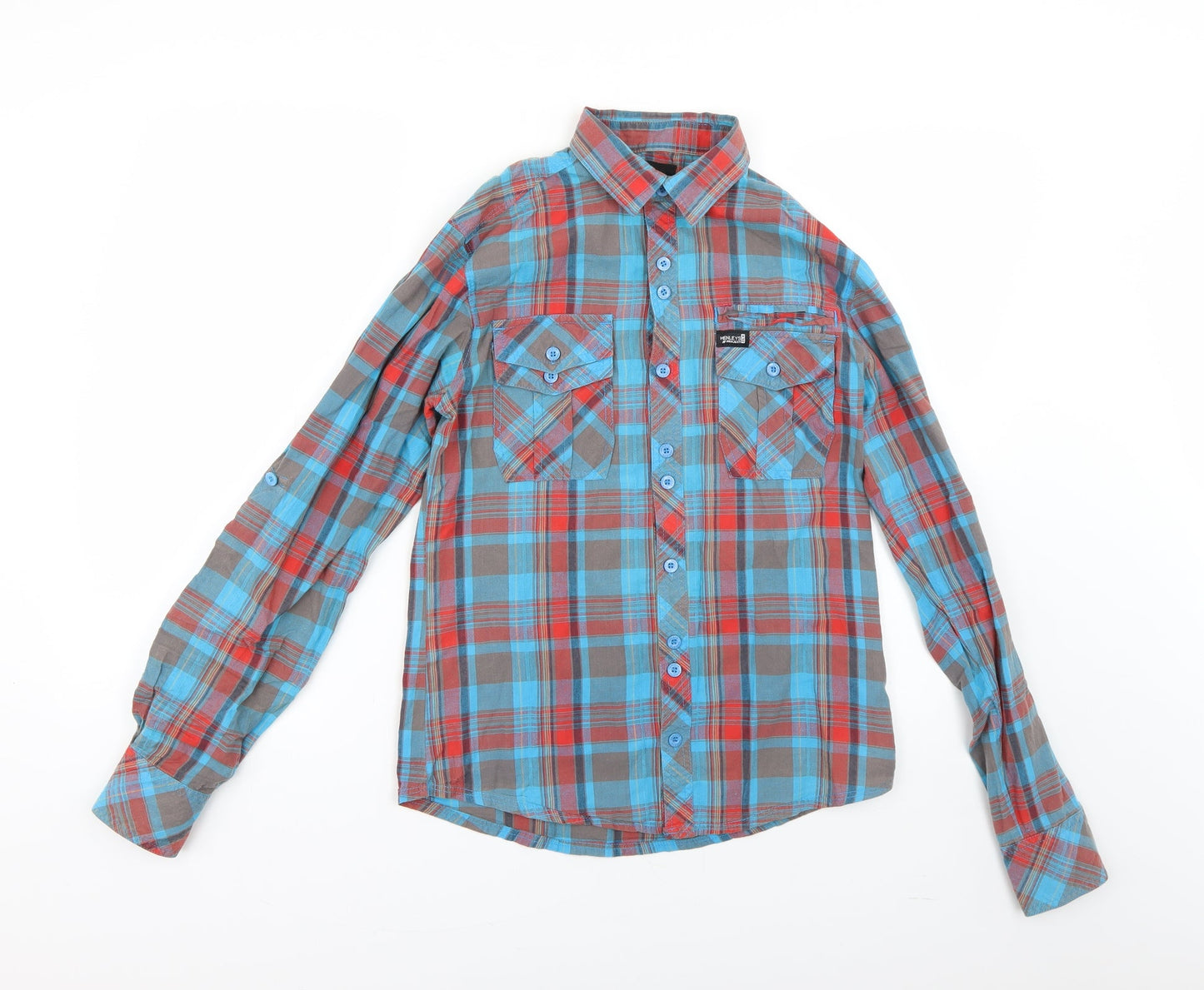 Mens UK Size S Henleys Multicoloured  Button-Up Long Sleeve Casual Shirt