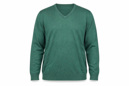 Front view of Marks & Spencer men’s green jumper, size XL