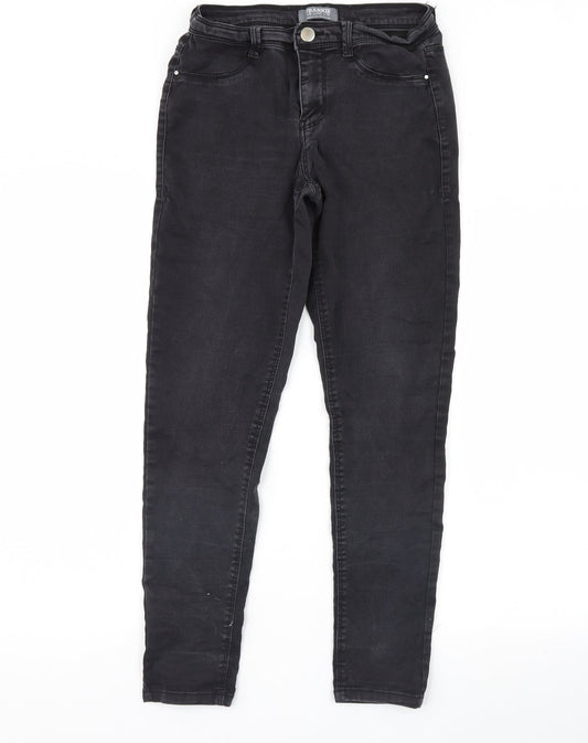 Dorothy Perkins Womens Black  Denim Skinny Jeans Size 12 L28 in