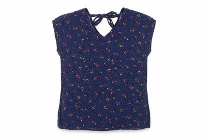 Front view of inextenso women’s blue floral basic blouse, size UK 10