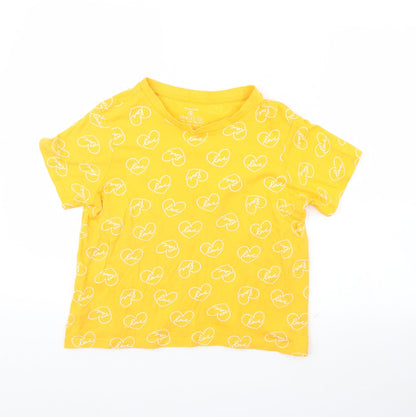 Primark Womens Yellow   Cropped T-Shirt Size S