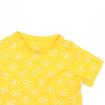 Primark Womens Yellow   Cropped T-Shirt Size S