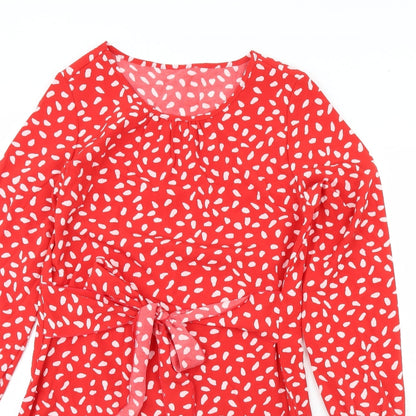 SheIn Womens Red Polka Dot  Mini  Size M