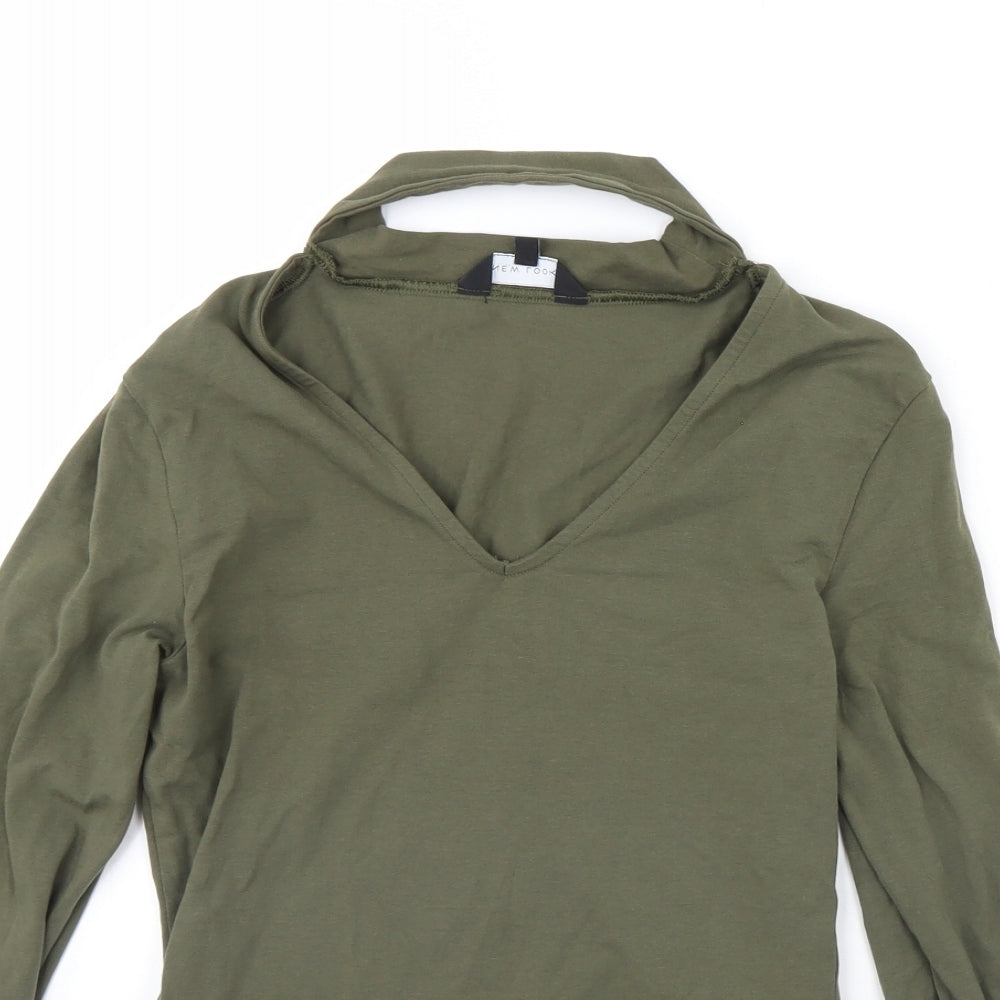 Womens UK Size 10 New Look Green Basic Blouse