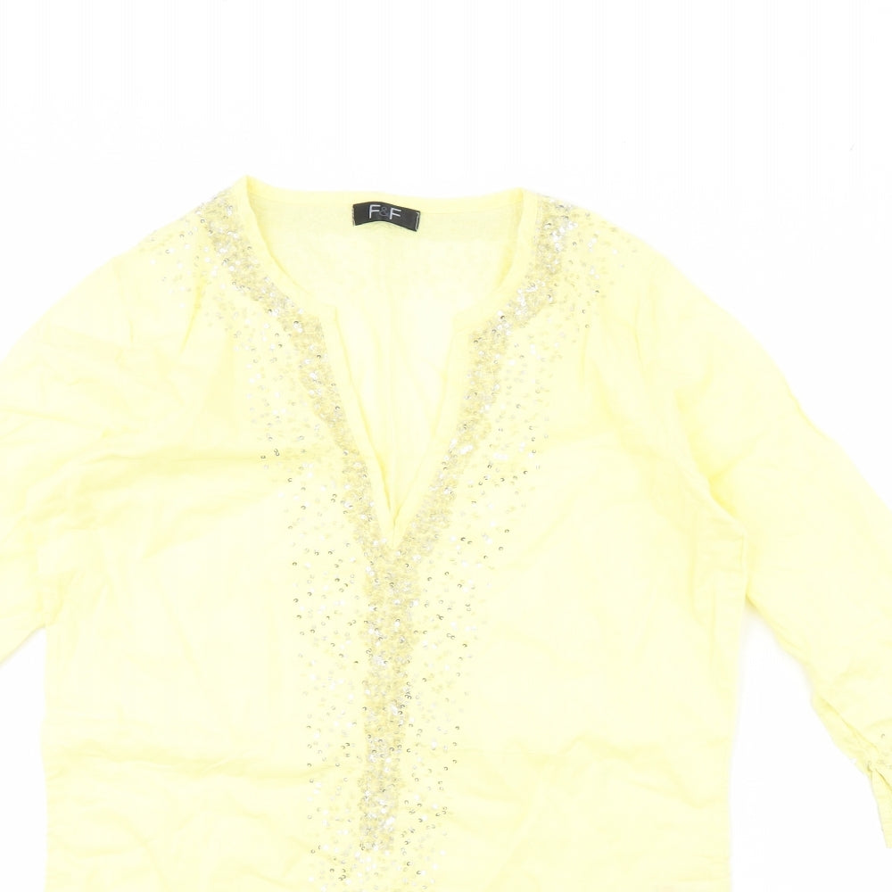 F&F Womens Yellow   Basic Blouse Size S