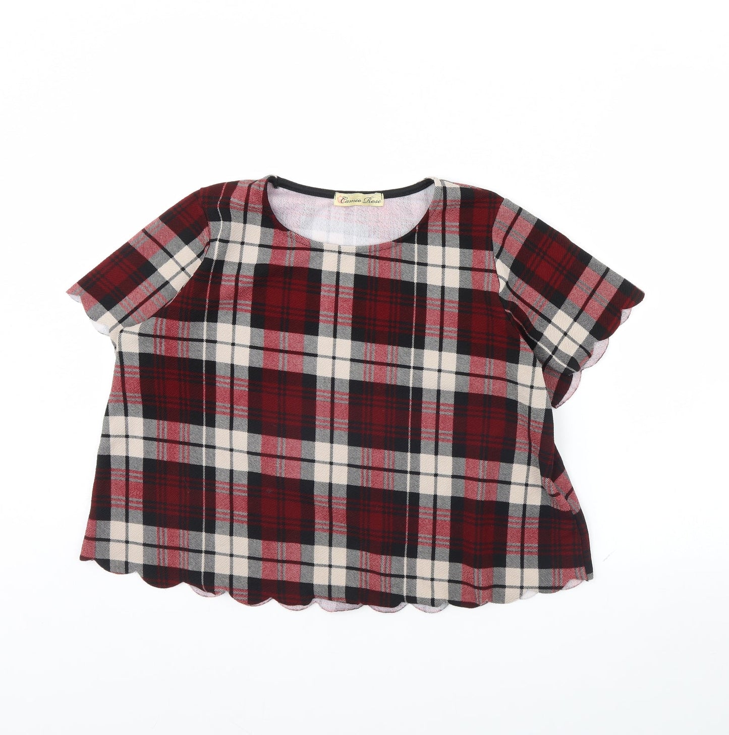 Cameo Rose Womens Red Check  Basic Blouse Size 10