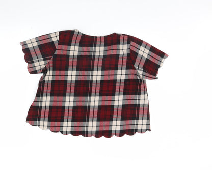Cameo Rose Womens Red Check  Basic Blouse Size 10