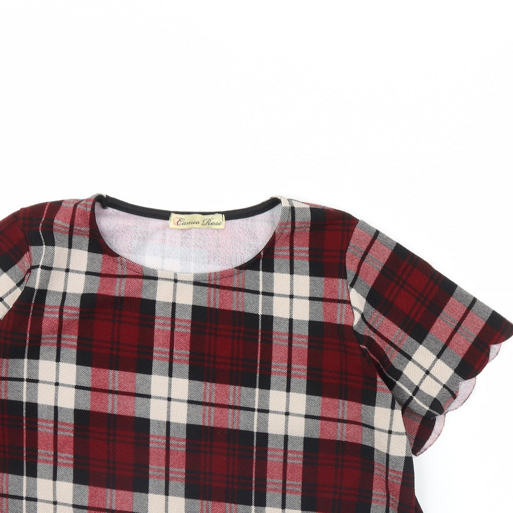Cameo Rose Womens Red Check  Basic Blouse Size 10
