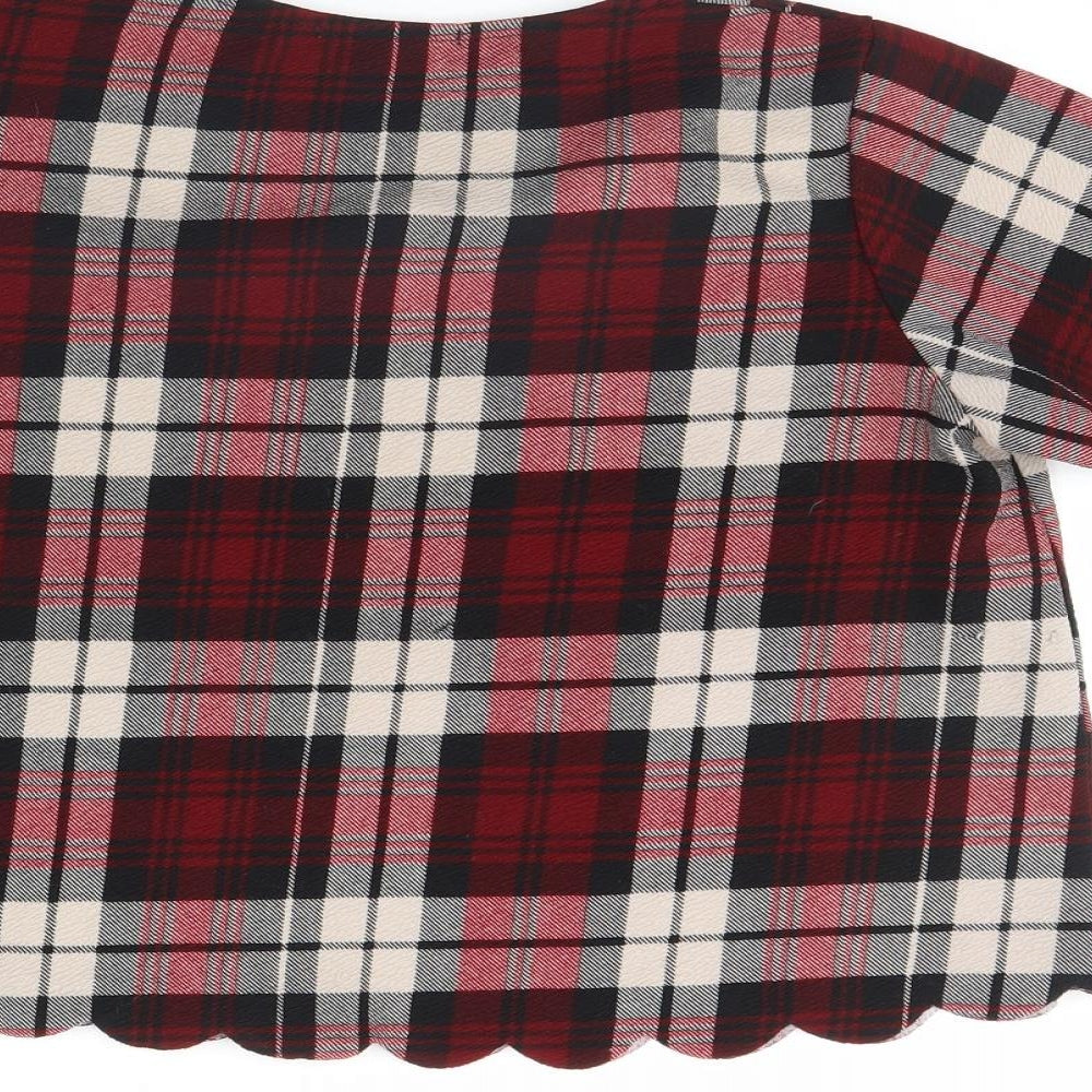 Cameo Rose Womens Red Check  Basic Blouse Size 10
