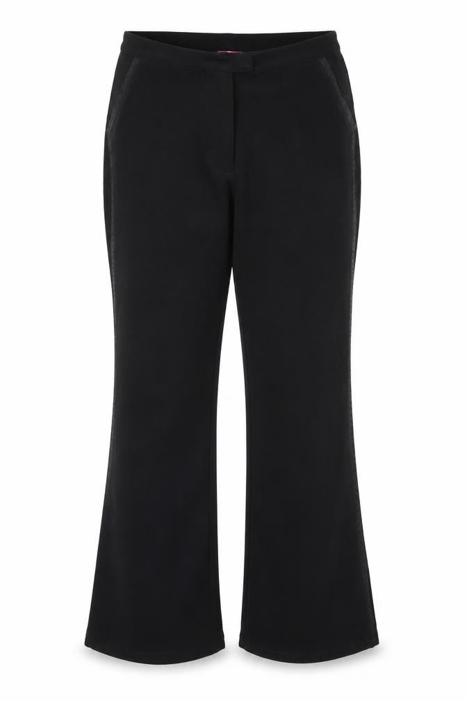 Front view of For Women women’s black trousers, size UK 14, 30-inch leg