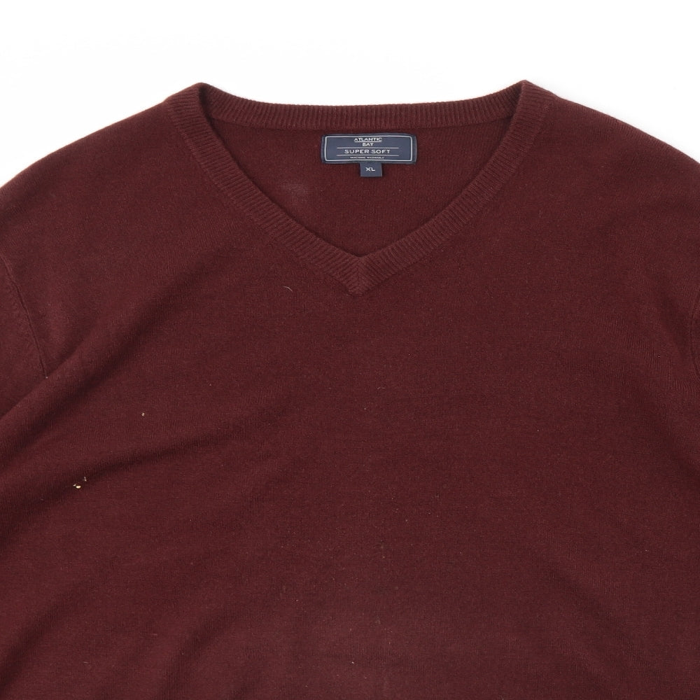 Atlantic Bay Mens Red   Pullover Jumper Size XL