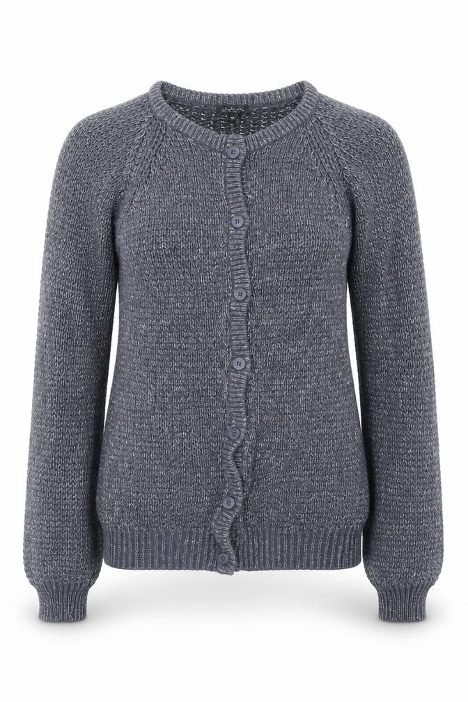 Front view of JAZLYN women’s blue jacket, size M