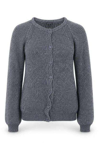 Front view of JAZLYN women’s blue jacket, size M