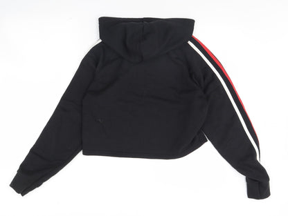 Back view of New Look women’s black pullover hoodie, size UK 14