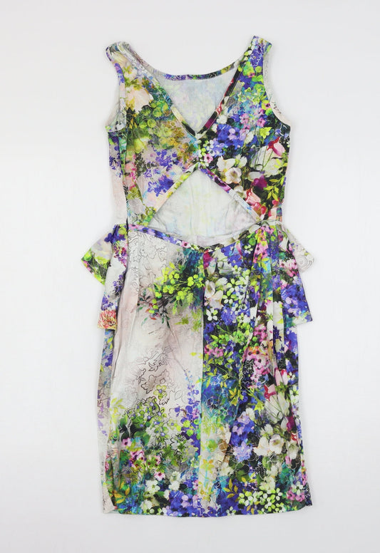 River Island Womens Multicoloured Floral  Bodycon  Size 8